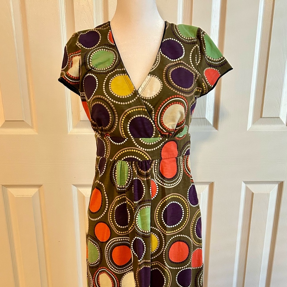 Boden Maxi Dress with Colorful Circle Pattern
